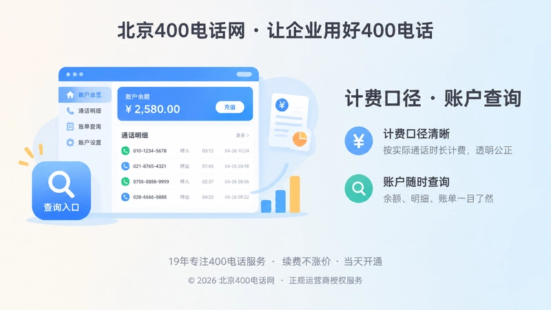 400电话账户余额与通话明细查询插画